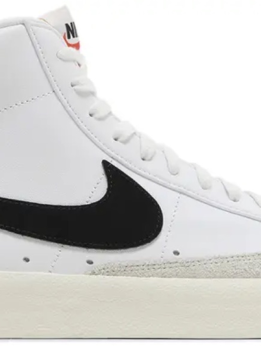 Nike White High-Top Sneakers with Black Swoosh